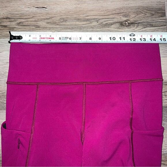 Athleta Athletic Leggings Womens Medium Magenta Pockets - Picture 12 of 14